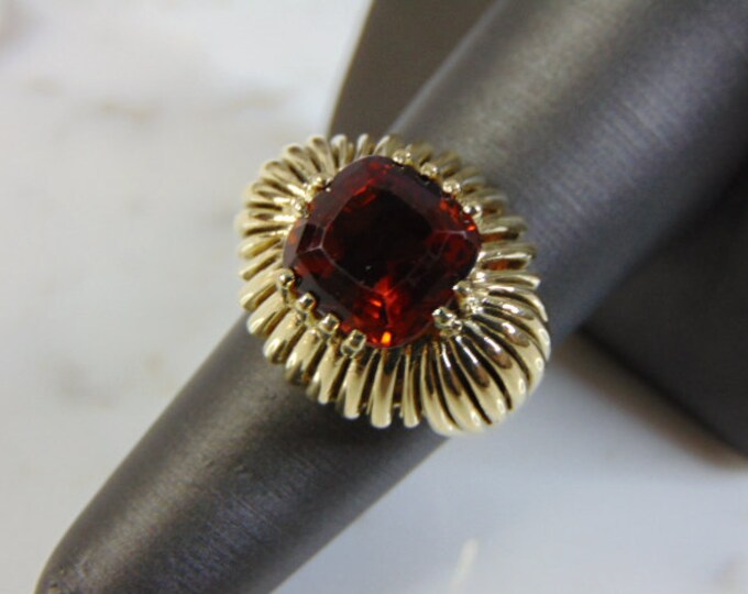 Womens Vintage Estate 14k Yellow Gold Spessartite Ring 11.5g E3065