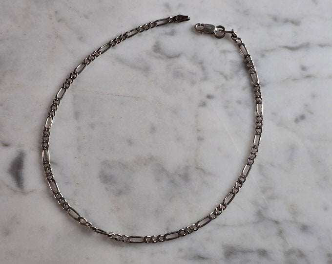 Womens Vintage Estate Sterling Silver Modernist Anklet 4.6g E7993