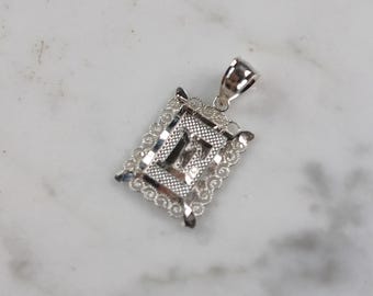 Womens Sterling Silver Initial Letter " E " Pendant 1.0g E4869