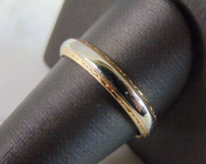 Mens Vintage Estate 14k Gold Wedding Band Ring 4.9g E5970