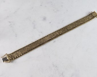 Womens Vintage Estate 14K Gold Mesh Bracelet 23.8g E3224