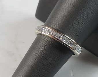 Womens Vintage Estate 14K White Gold Diamond Ring, 4.0g E1084