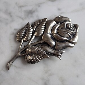 Womens Vintage Estate Sterling Silver Danecraft Floral Brooch, 11.7g E6426