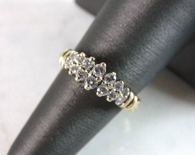 Womens Vintage Estate 14K Yellow Gold Diamond Ring, 4.2g E2971