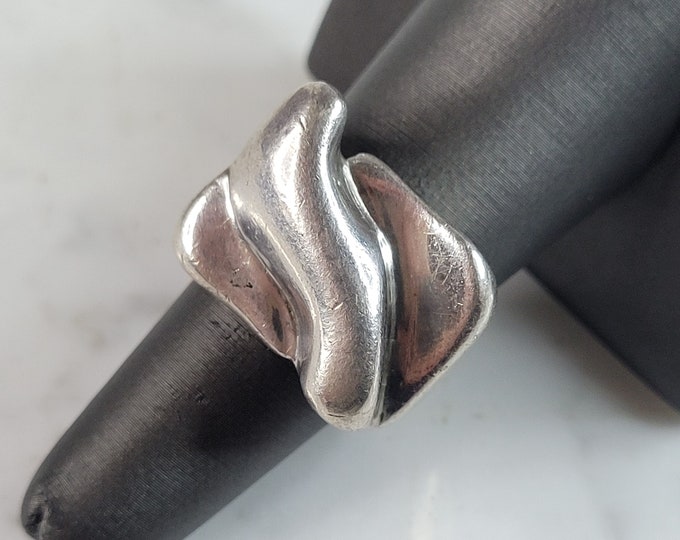 Womens Vintage Estate Sterling Silver Modernist Ring 18.3g E2206