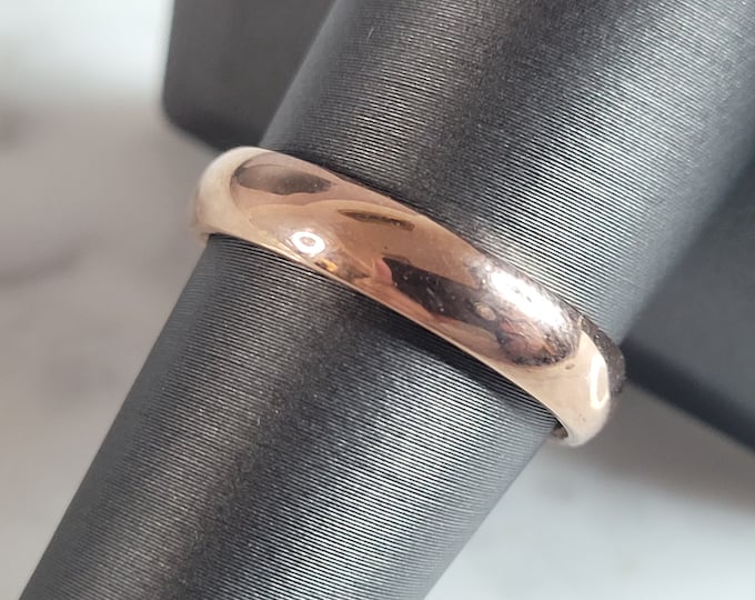 Mens Vintage Estate 10K Rose Gold Goldman Wedding Band Ring 4.1g E6926