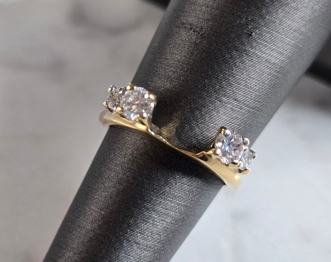 Womens Vintage Estate 14k Yellow Gold Diamond Ring Spacer 2.3g  #E7395