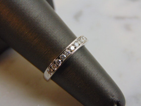 Womens Vintage Estate 14k White Gold Diamond Ring… - image 2