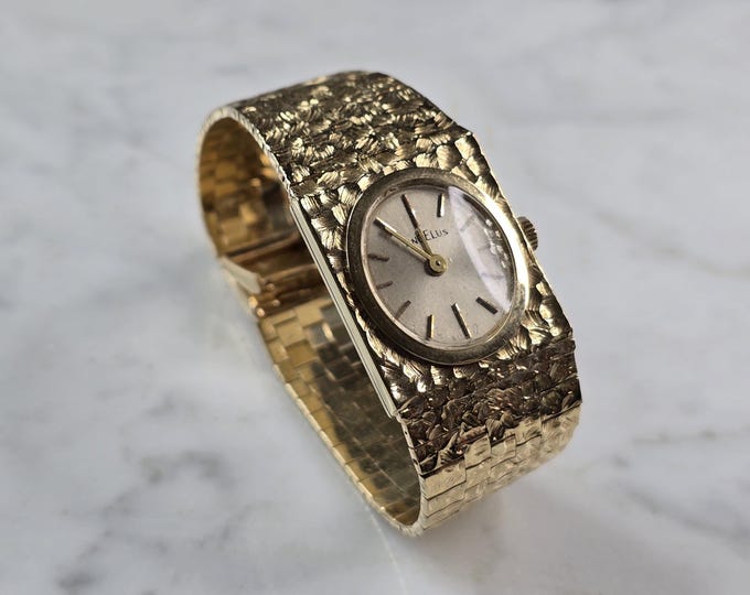 Womens Vintage Estate 14K Yellow Gold Angelus Swiss Watch 49.6g E959