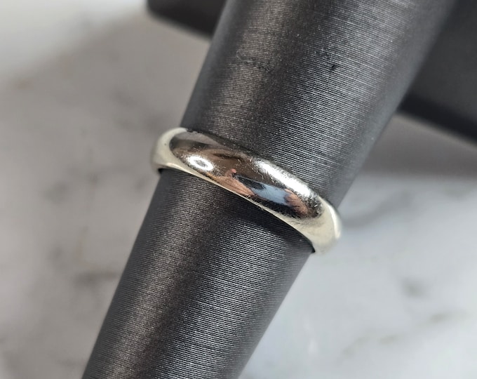 Womens Vintage Estate 14K White Gold Wedding Band Ring, 3.6g E6067