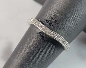 Womens Vintage Estate 14k White Gold Diamond Ring 2.4g #E6521