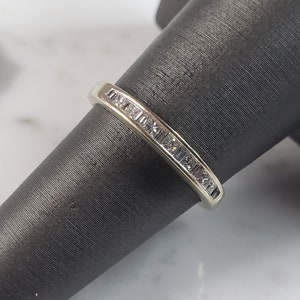 Damen Vintage Estate 14k Weißgold Diamant Ring 2.2g E1093