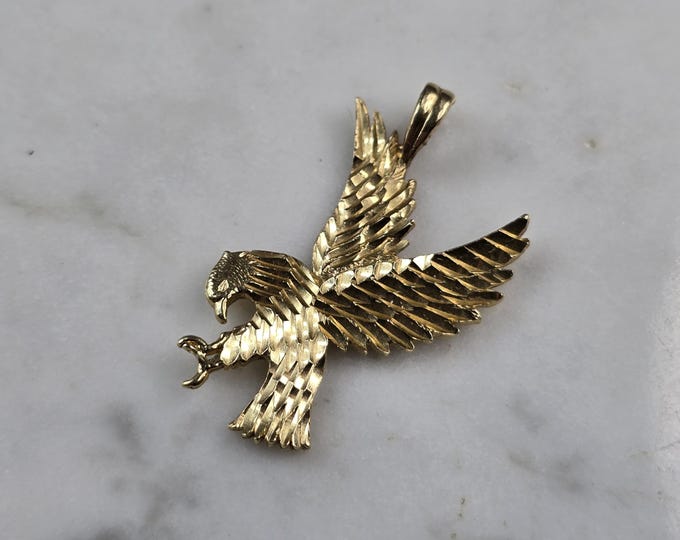 Vintage Estate 14K Yellow Gold Eagle Pendant 2.3g E5524