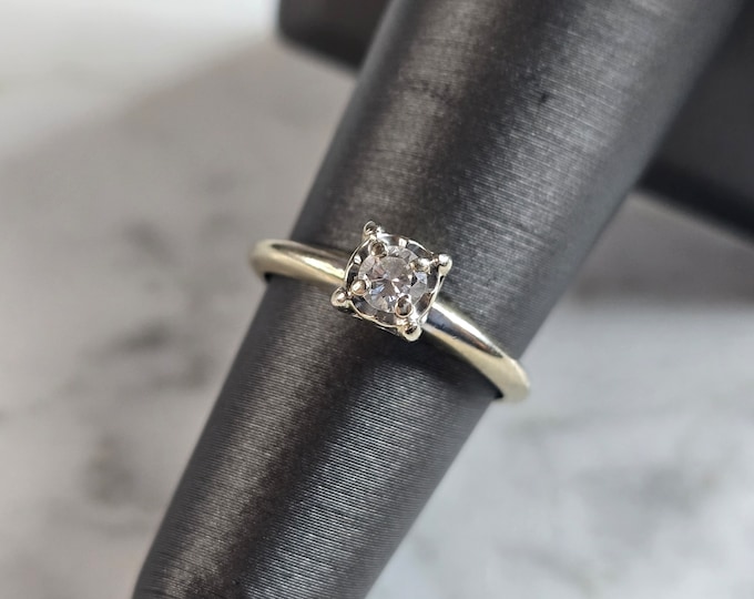 Womens Vintage Estate 14k White Gold Diamond Engagement Ring 2.0g #E6076