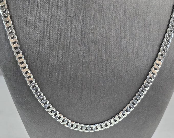 Mens Sterling Silver Chain Link Italian Necklace 22.2g E6260