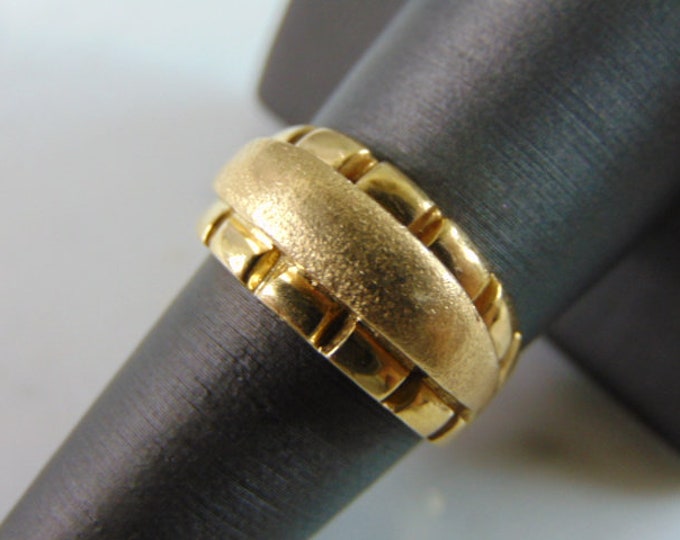 Womens Vintage Estate 18K Yellow Gold Modernist Ring, 10.7g E1709