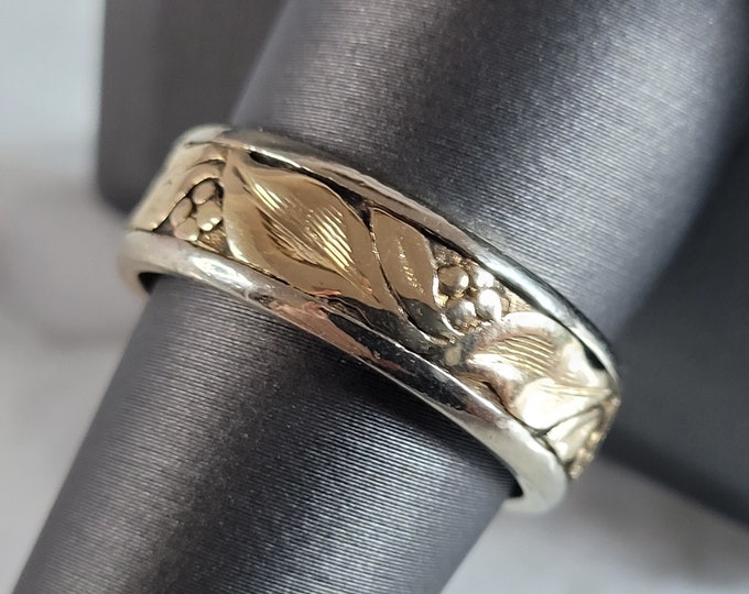 Mens Vintage Estate 14k Gold POND Wedding Band Ring 9.6g E6769