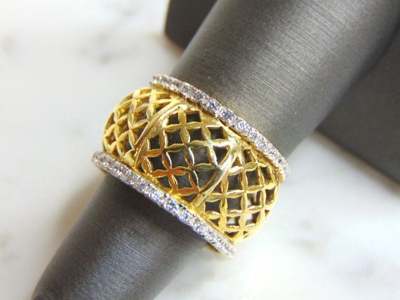 Womens Vintage Estate Sterling Silver Gold Tone R… - image 1