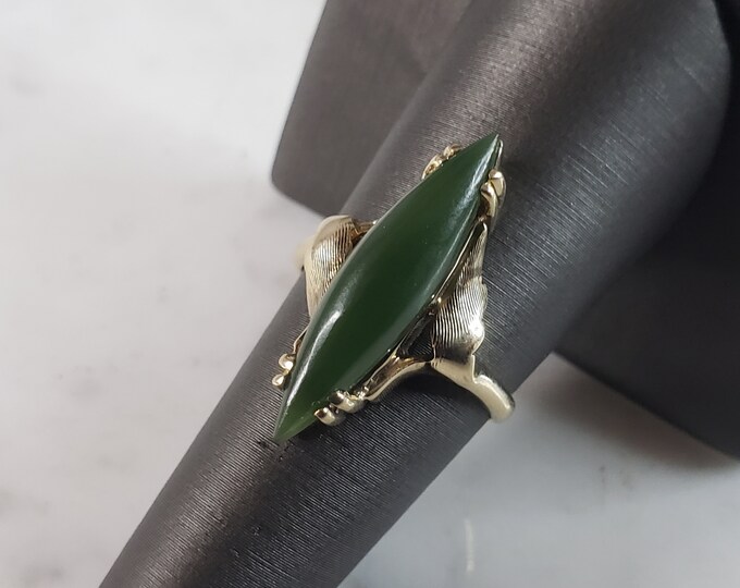 Womens Vintage Estate 10K Yellow Gold Serpentine Ring 5.1g E6233