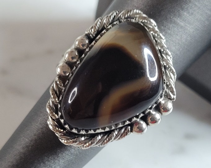 Womens Vintage Estate Sterling Silver Modernist Ring 11.5g E6660