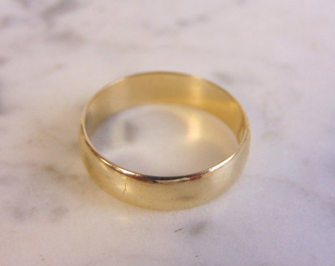 Mens Vintage Estate 14k Yellow Gold Wedding Band Ring 5.4g #E4156
