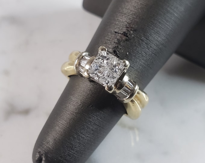Womens Vintage Estate 14K Yellow Gold Diamond Ring, 7.0g E6281
