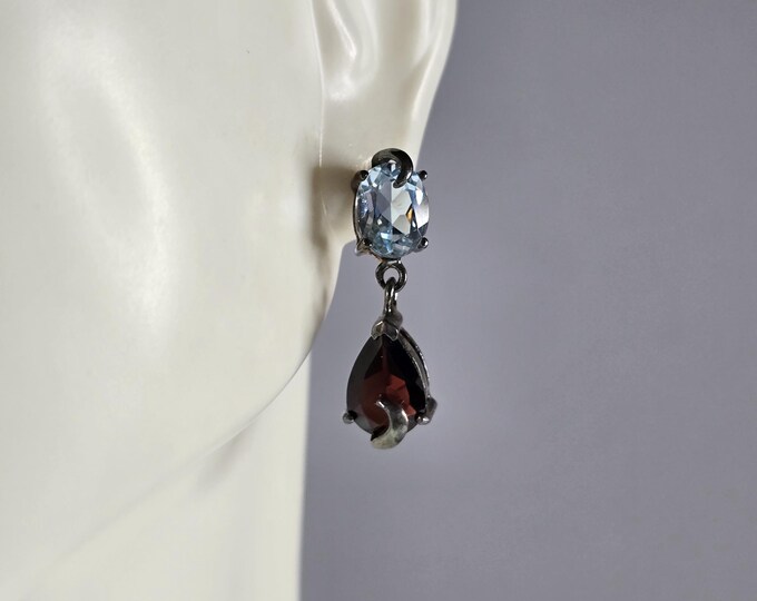 Womens Vintage Estate Sterling Silver Modernist Earrings 4.5g E7794