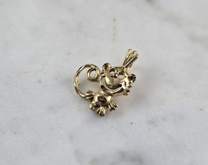 Womens Vintage Estate 14k Gold Lil Monkey Michael Anthony Pendant 0.9g E6826