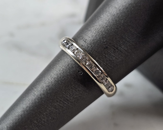 Womens Vintage Estate 14K White Gold Diamond Ring, 3.6g E7933