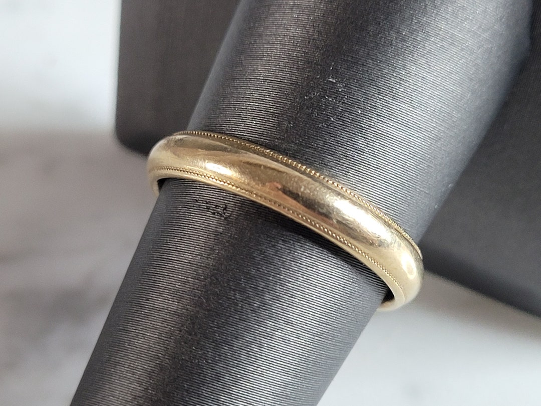 Mens Vintage Estate 14K Yellow Gold Artcarved Wedding Band Ring 4.2g # ...