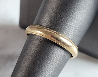 Mens Vintage Estate 14K Yellow Gold Artcarved Wedding Band Ring 4.2g #E7095