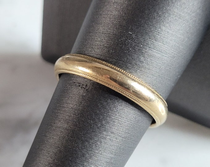 Mens Vintage Estate 14K Yellow Gold Artcarved Wedding Band Ring 4.2g #E7095