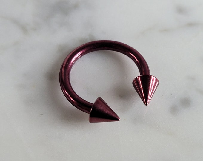 New Surgical Steel Red Horseshoe Nipple Ear Tongue Piercing Bar  E2722