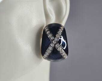Womens Vintage Estate Sterling Silver Enamel Earrings 15.7g E4684
