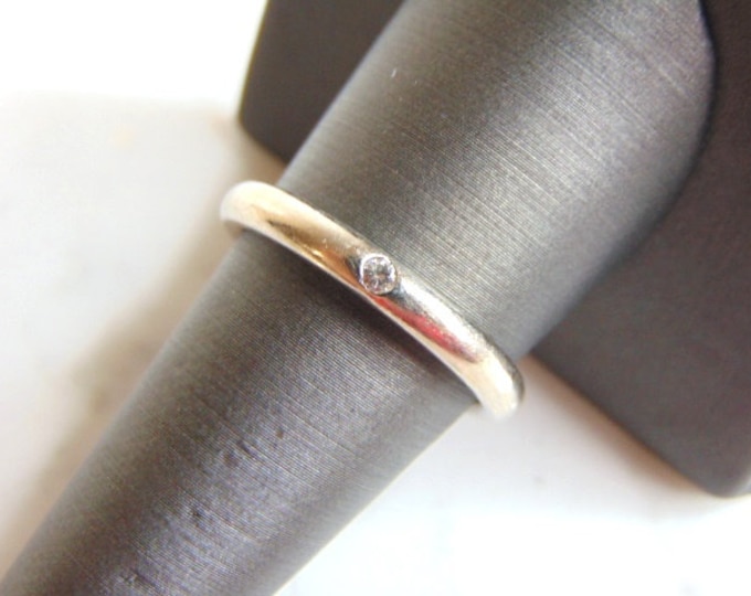 Womens Vintage Estate 14K White Gold Diamond Ring 4.8g E1450