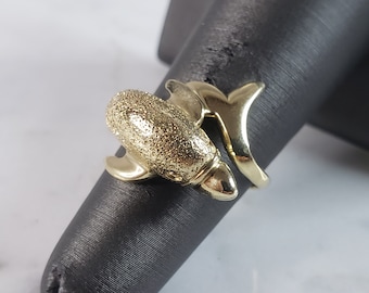 Womens Vintage Estate 10k Gold Dolphin Ring 4.0g #E6265