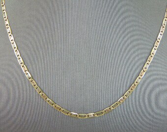 Womens Vintage Estate 14k Mixed Gold Chain Link Necklace 4.4g E5657