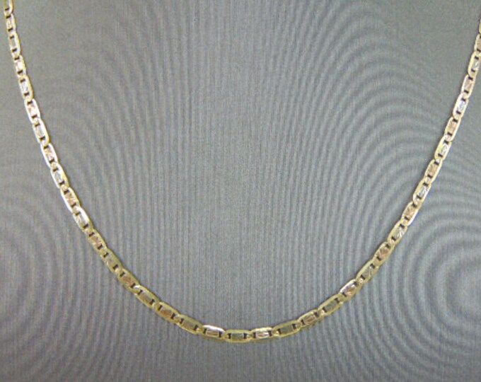 Womens Vintage Estate 14k Mixed Gold Chain Link Necklace 4.4g E5657