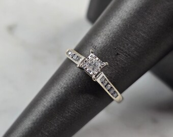 10 kt witgouden diamanten dames vintage Estate, 1,7 g E7059