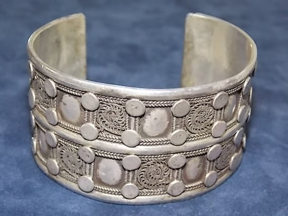 Spectacular Vintage Hopi Sterling Silver Bracelet Native American Old Spectacular Vintage Hopi Sterling Silver Bracelet Native American Old