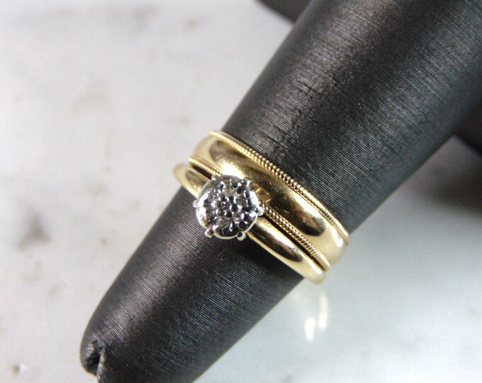 Womens Vintage Estate 14k Yellow Gold Diamond Engagement Ring 3.6g E1013