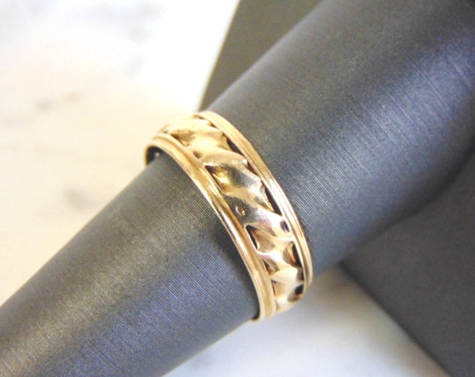 Vintage Estate 14K Yellow Gold Wedding Band Ring 3.1g E4154