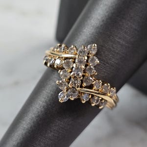 Womens Vintage Estate 14k Yellow Gold Diamond Ring 5.8g E1847
