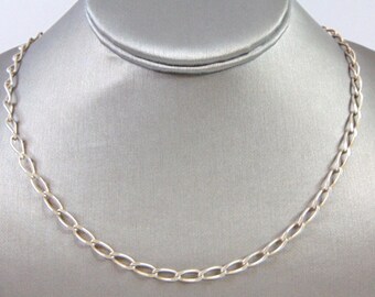 Womens Vintage Estate Sterling Silver Chain Necklace 19.9g E2786