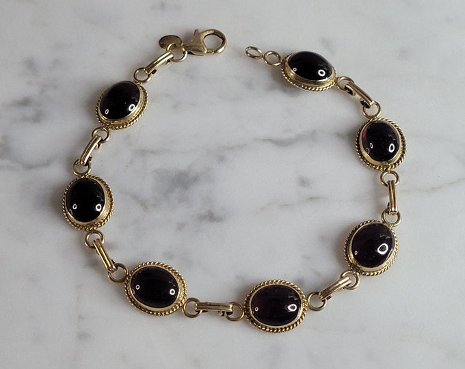 Womens Vintage Estate 14k Gold CARLA Amethyst Bracelet 9.8g #E6928
