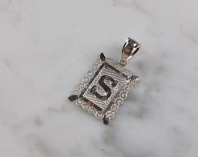Womens Sterling Silver Initial Letter " S " Pendant 1.0g E4848