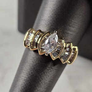Womens Vintage Estate 14K Yellow Gold Diamond Engagement Ring 6.0g  #E6276