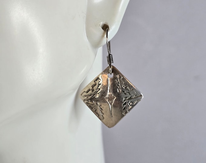 Womens Vintage Estate Sterling Silver Dangle Earrings 3.1g E7428