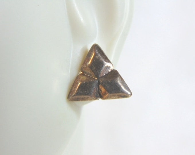 Womens Vintage Estate Sterling Silver Triangle Earrings 1.9g E5378