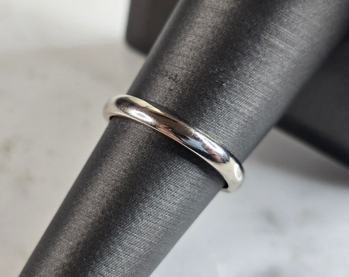 Womens Vintage 14k White Gold Frederick Goldman Wedding Ring Band, 2.9g E5680